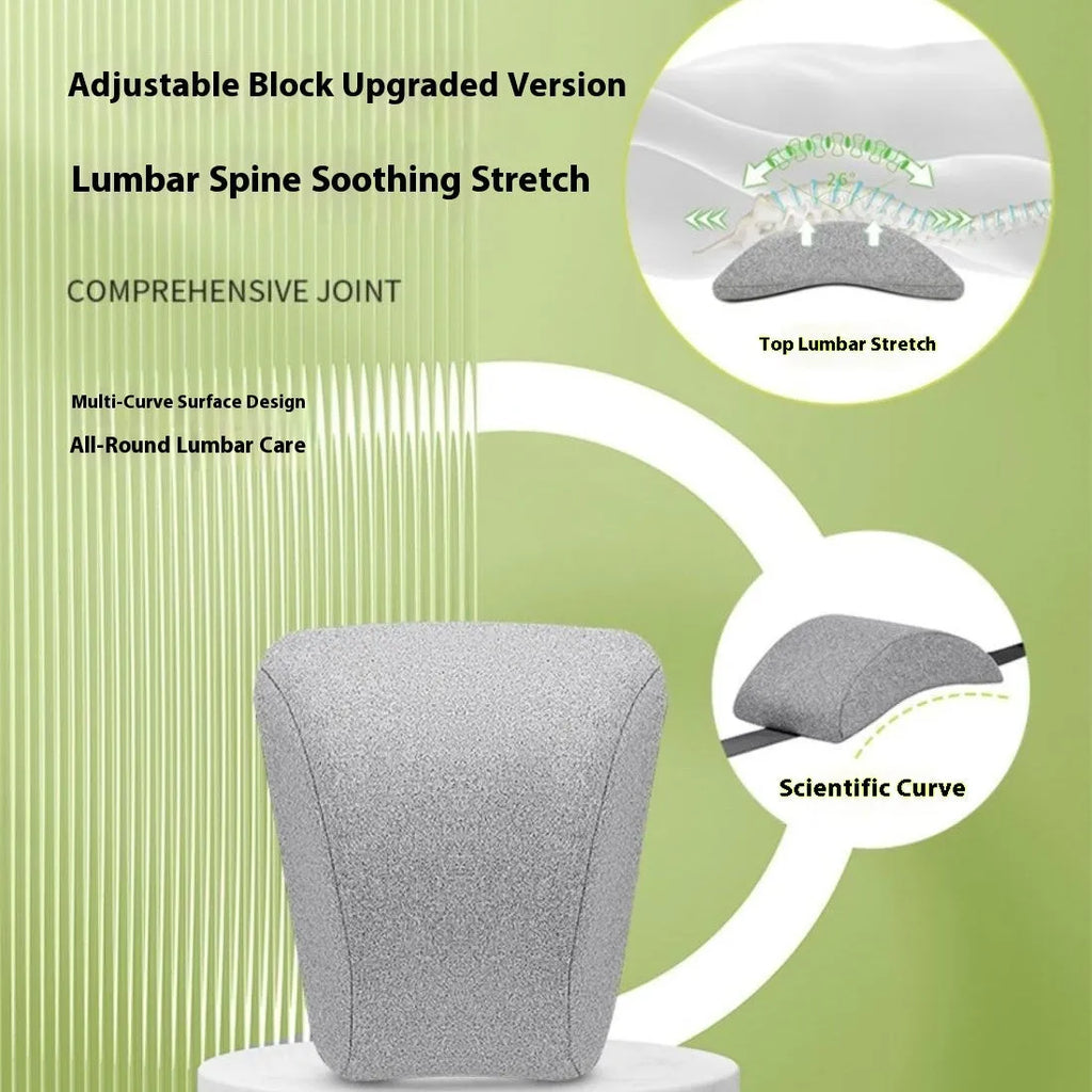 Medium grey cotton waist protection cushion set with adjustable lumbar support for office desk chair