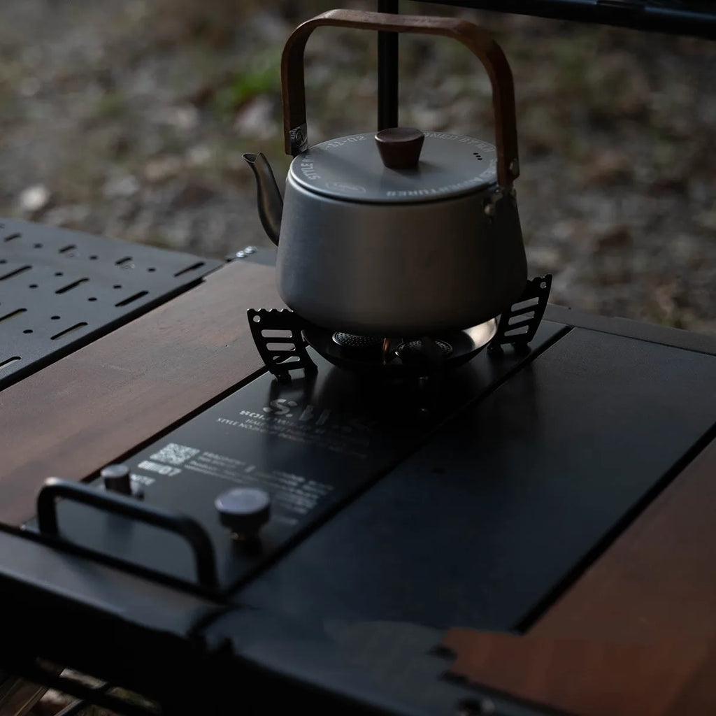 Black outdoor camping split half unit IGT desktop three-head furnace for 1-2 people