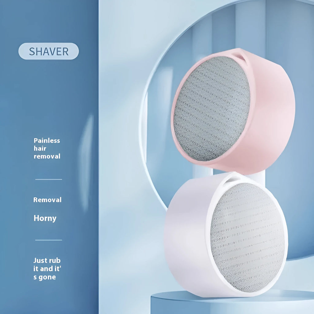 Nano glass 2-in-1 epilator and foot grinder hair removal device with plastic construction