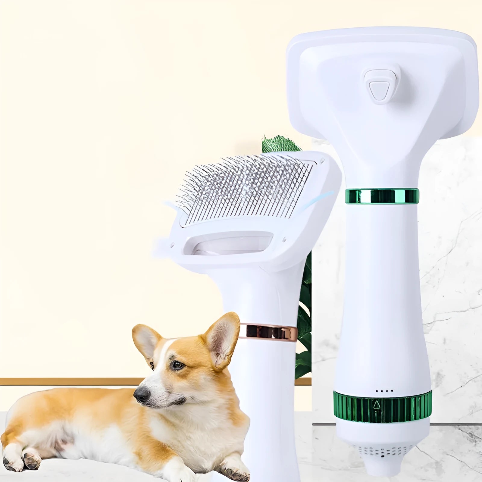 Pet hair dryer with hot air comb, three-gear adjustment, 300W, for dogs and cats