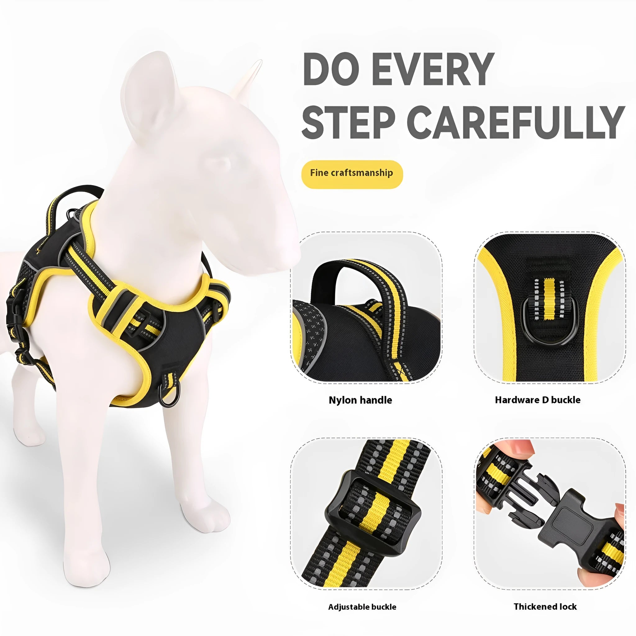 Pet harness dog traction strap in orange polyester anti breaking loose design for outdoor training