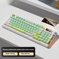 Wireless Bluetooth keyboard and mouse suit with mechanical feeling keys in blue white colour combination