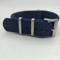 Nylon watch strap in army green colour showing 20mm width and integrated construction