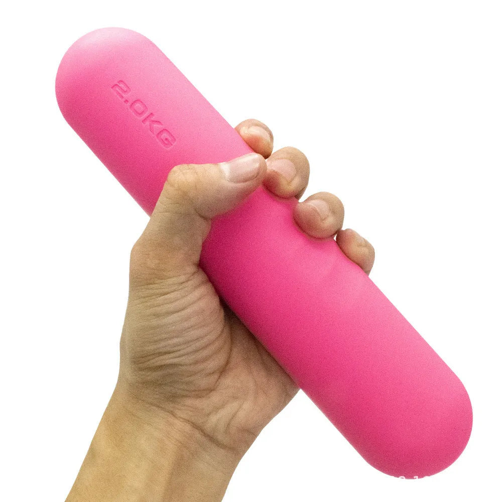 Silicone edging hand-drawn dumbbell stick in various colours and weight options for fitness training