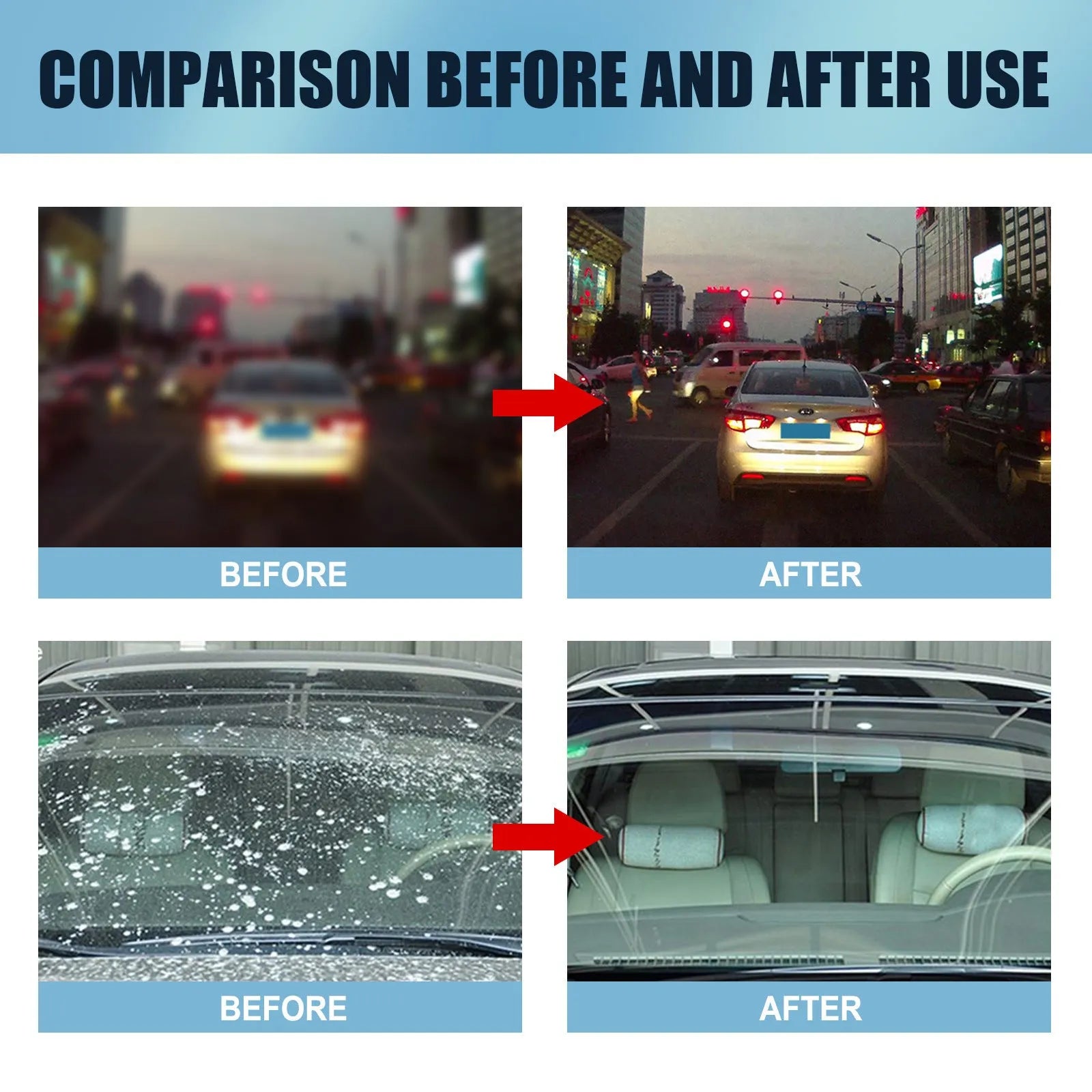 Blue automotive glass oil film remover with soft sponge for car window decontamination