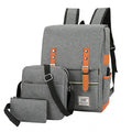 Three-piece business computer backpack in Oxford cloth with curved shoulder strap
