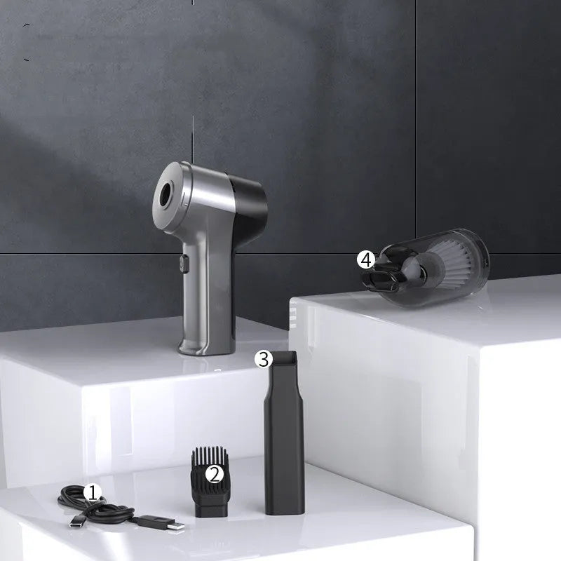 Car mounted brushless handheld vacuum cleaner with 12000Pa suction and charging type power supply