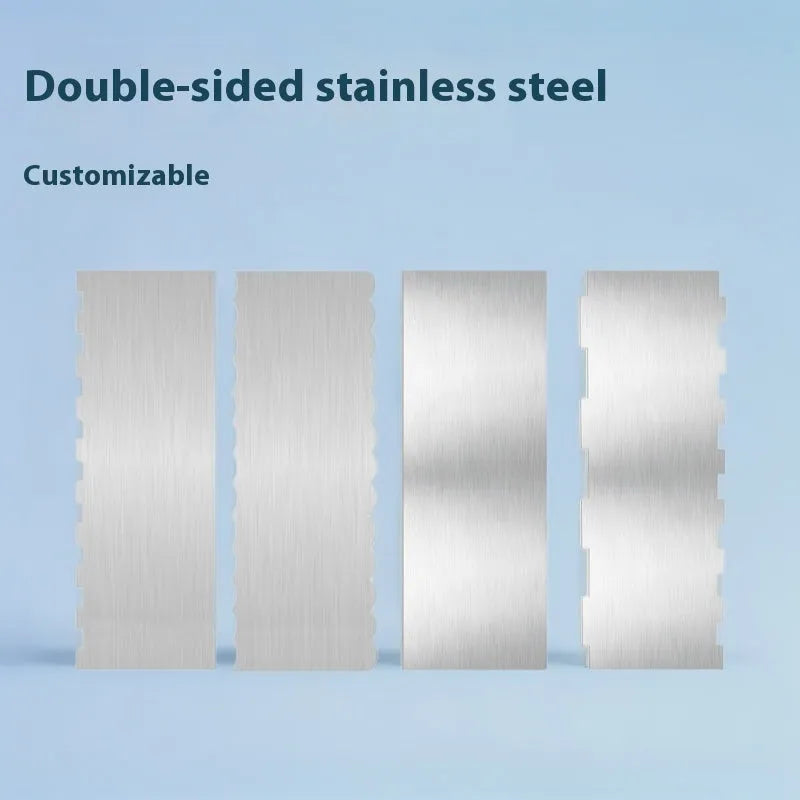 Stainless steel cream scraper with polygon cake patterns for baking decoration