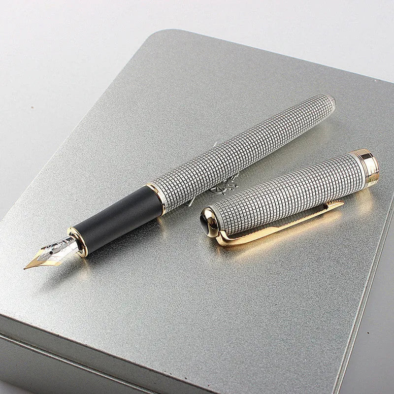 Stainless steel ball pen with 0.5mm fine point, black gold clip option
