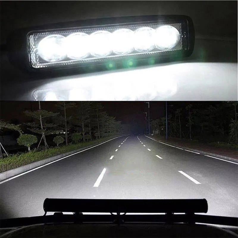 Black car auxiliary light with die-cast aluminium shell and 6 LED spotlight configuration