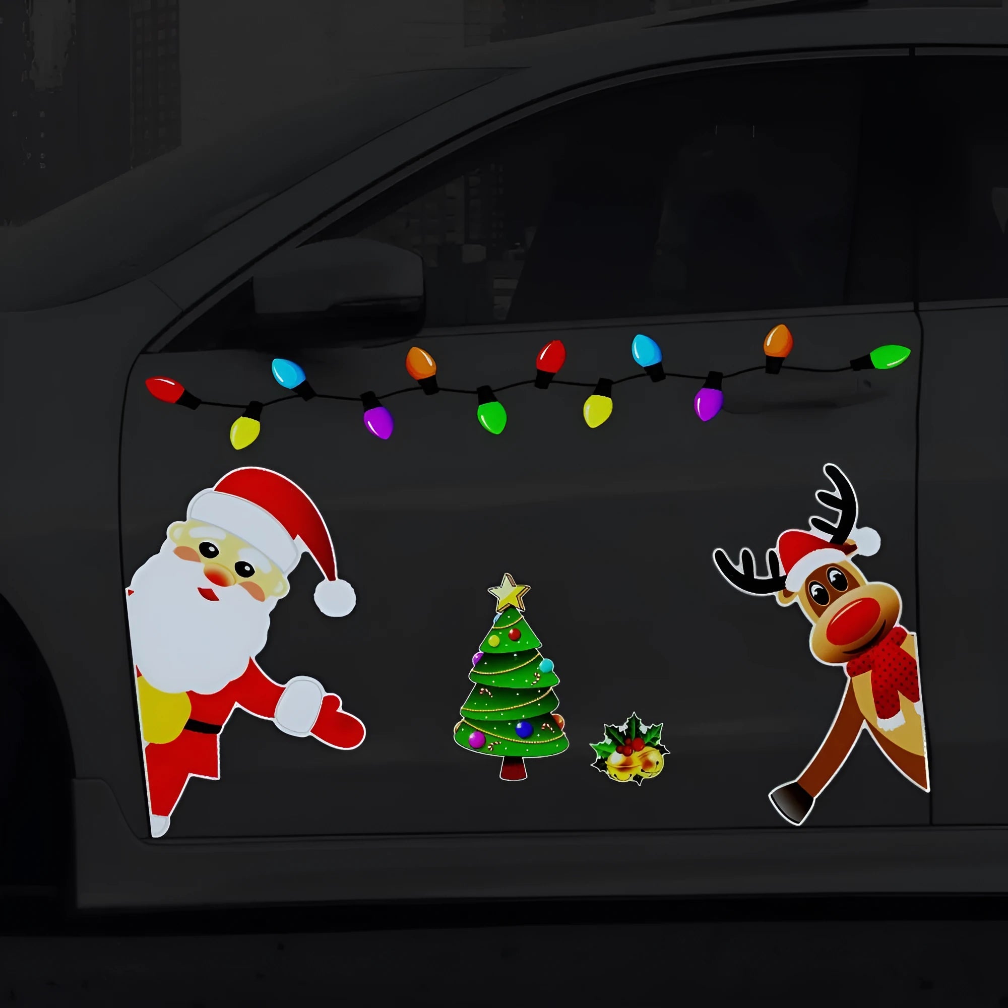 Christmas elk reflective magnetic car decoration sticker in cartoon design