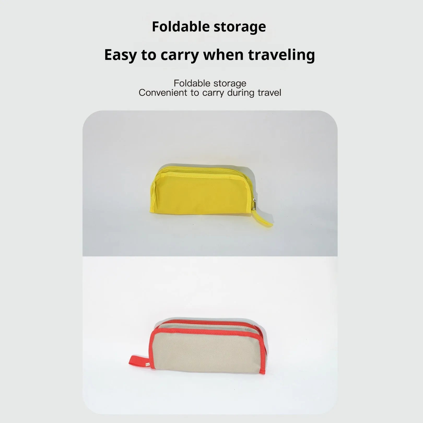 Foldable Oxford cloth camp stool shown in khaki colour with pencil box design for outdoor seating