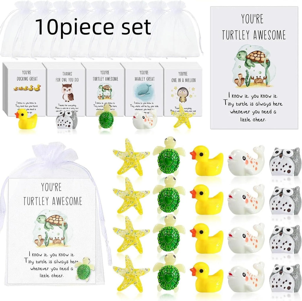 Resin memo greeting cards with pun designs in various set quantity options