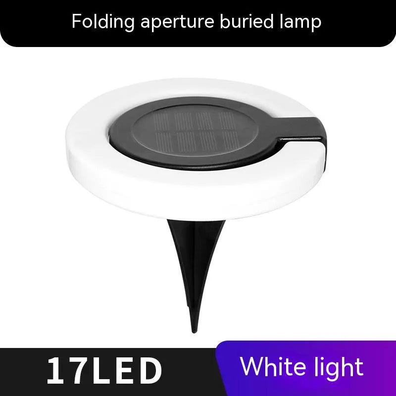 Outdoor waterproof folding aperture solar underground light with 19mm thin profile and 5 lumens
