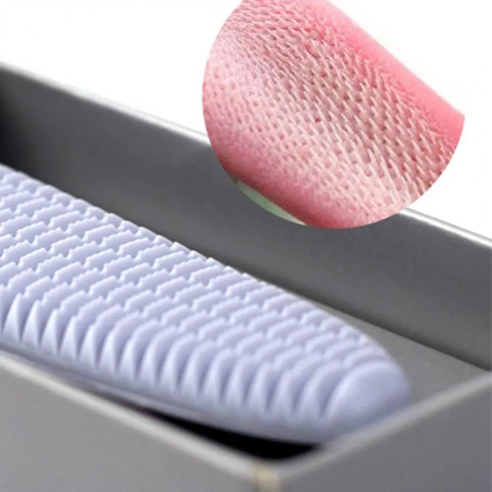 Gray and pink cat comb with tongue-massage design for pet hair removal