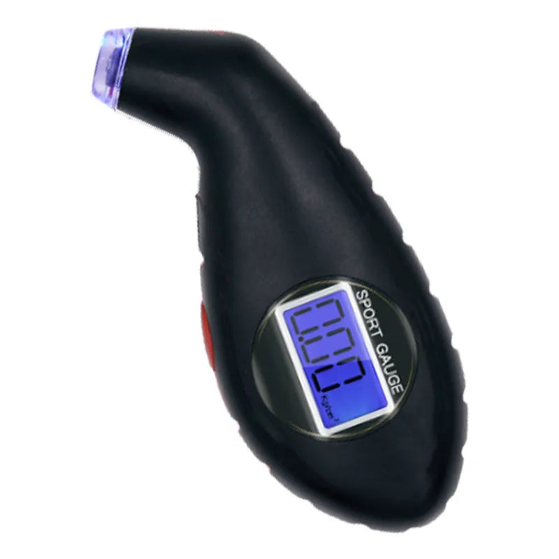 Digital tyre pressure gauge with 0.1psi display and compact ABS body in yellow colour