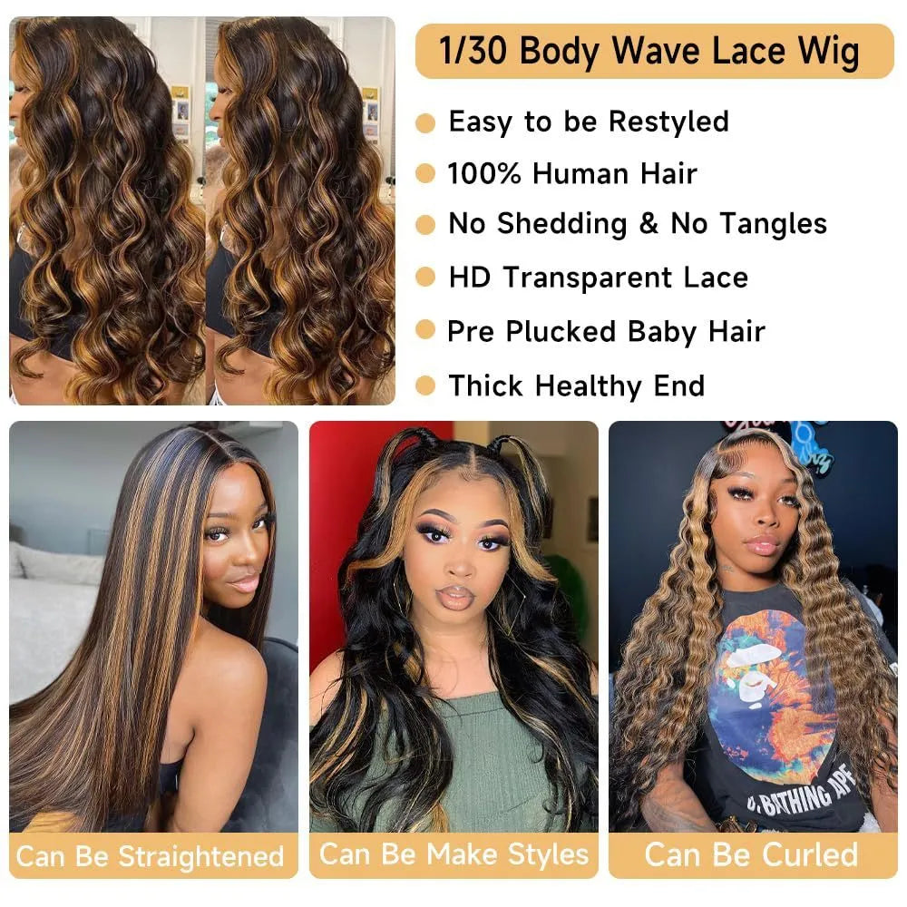 Ladies front lace synthetic wig brown medium long curly big wave M1559 1B/30# 24 inches