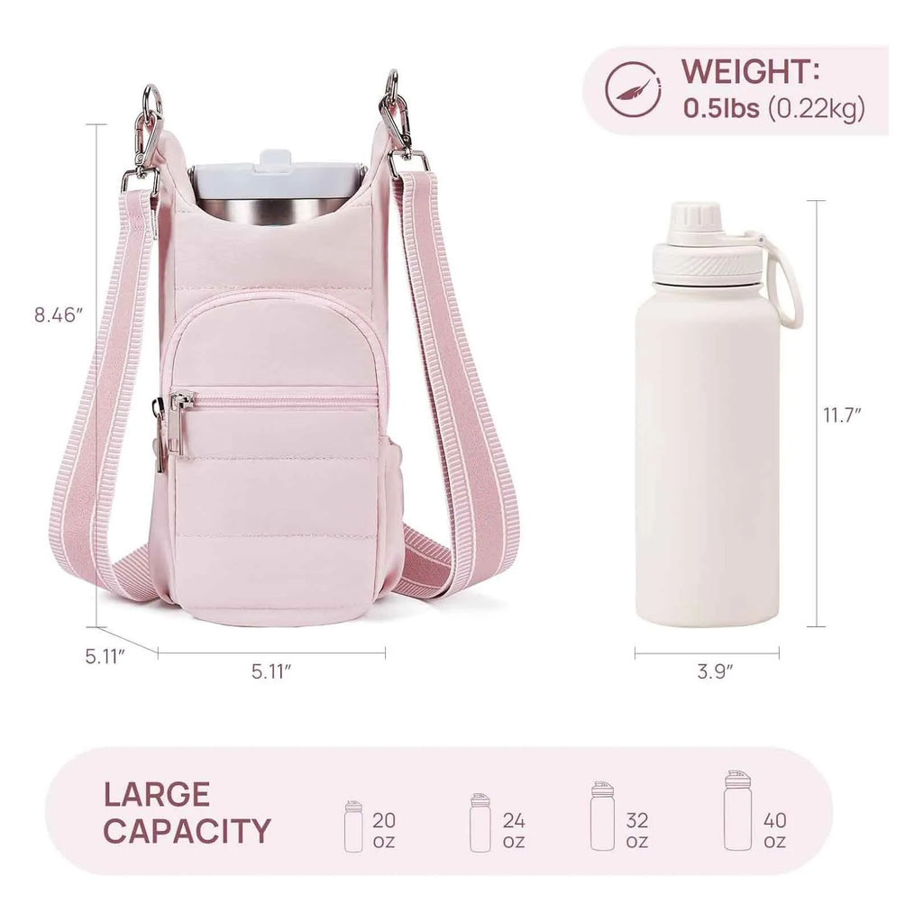 Cloth water bottle kettle bag for bicycles in black, pink, or beige colour