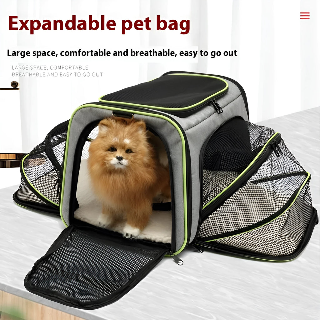 Cat carrier bag in 600D cation material available in small and large sizes with colour options