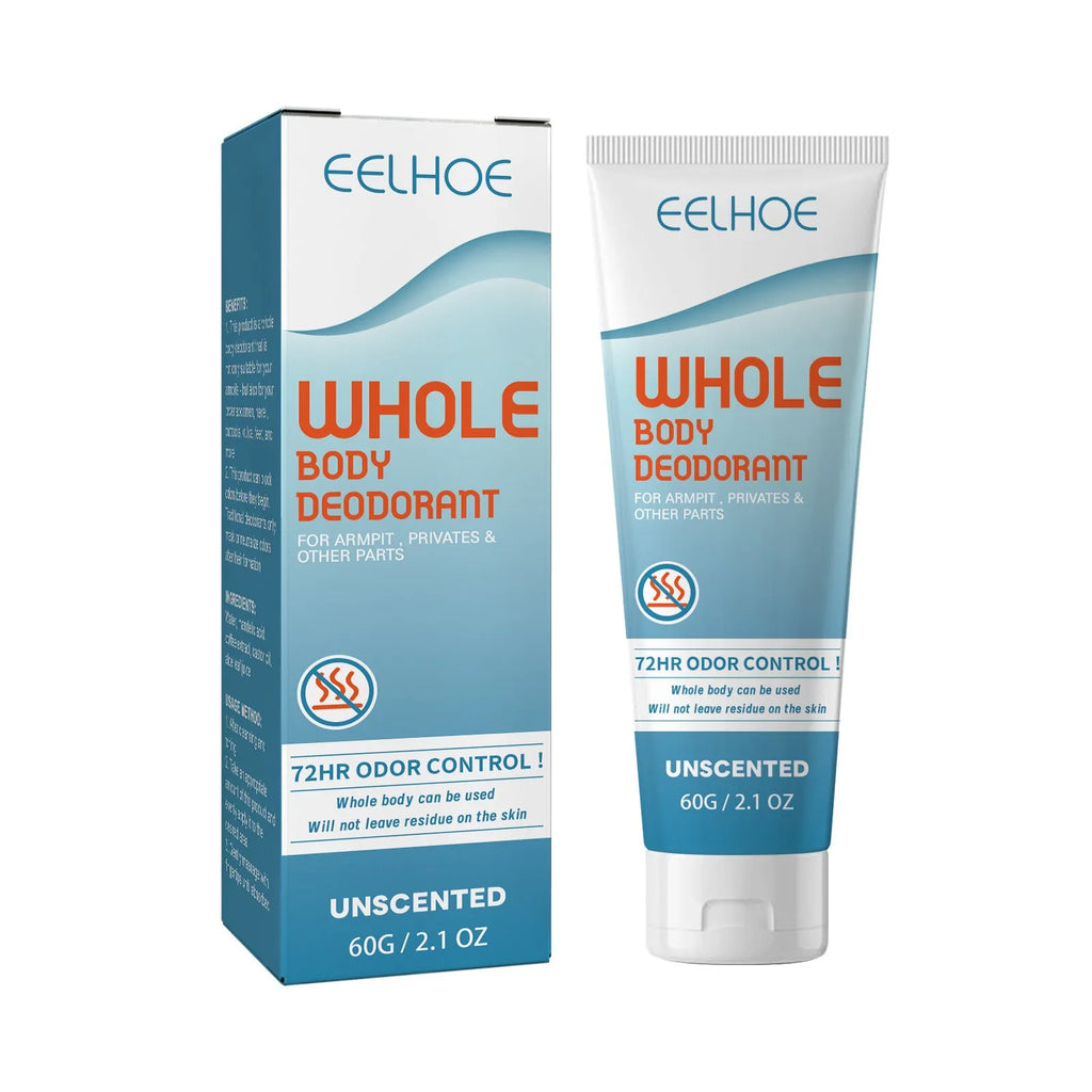 EELHOE Body Deodorant Cream 60g pot with blue eucalyptus and citrus peel extract for armpit odour control