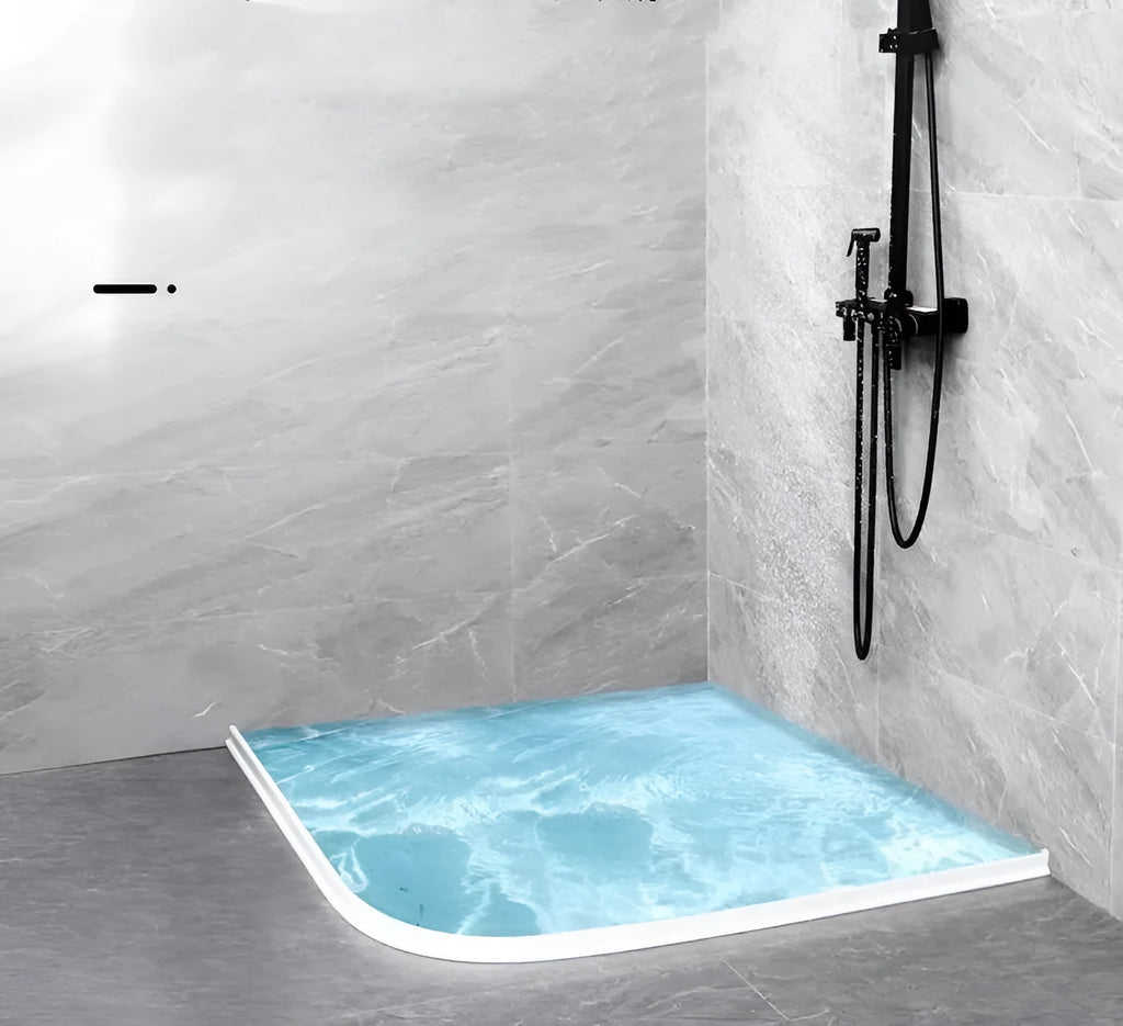 Flexible TPE bathroom water blocking strip in black for shower room dry wet separation