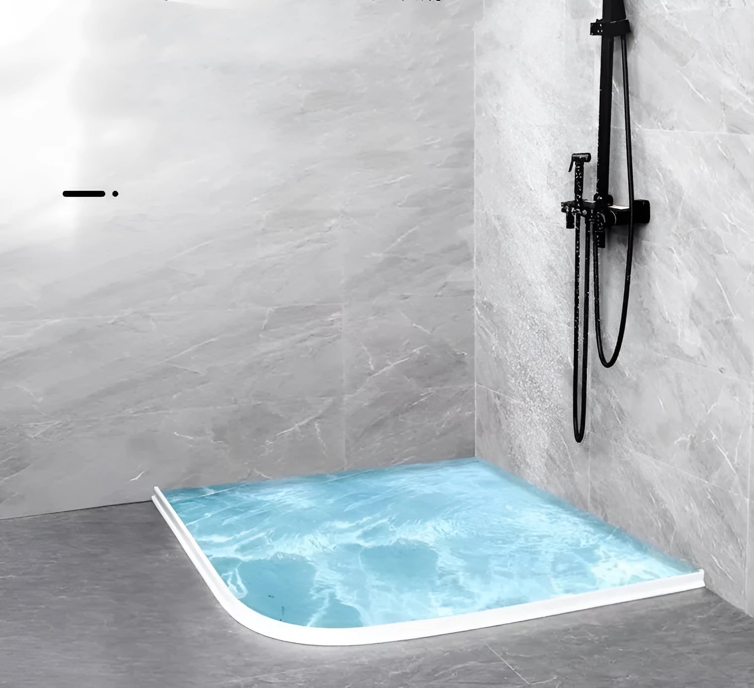 Flexible TPE bathroom water blocking strip in black for shower room dry wet separation