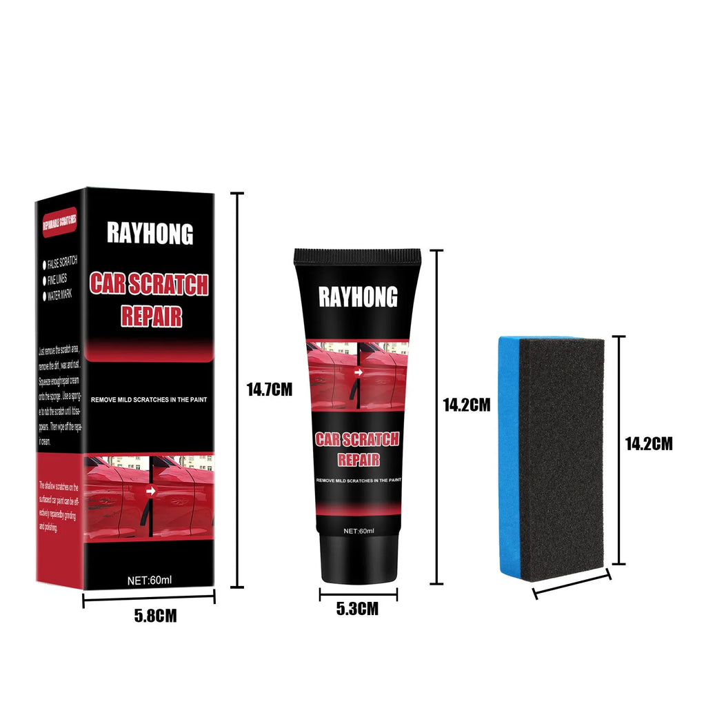 60ml car scratch repair wax container with application cloth for automotive paint scratch maintenance