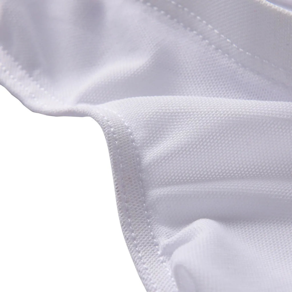 Men's black ice silk triangle mid waist shorts with quick-drying nylon fabric