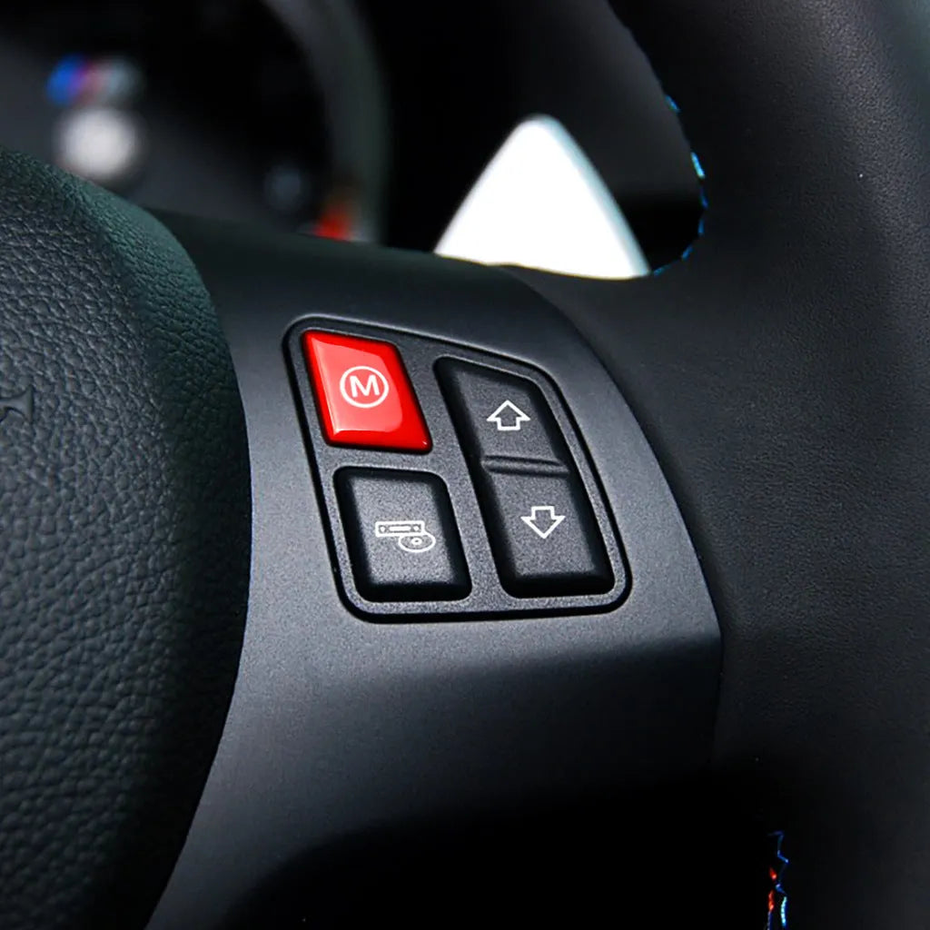 Pair of red M1 M2 mode buttons for BMW F30 F34 steering wheel