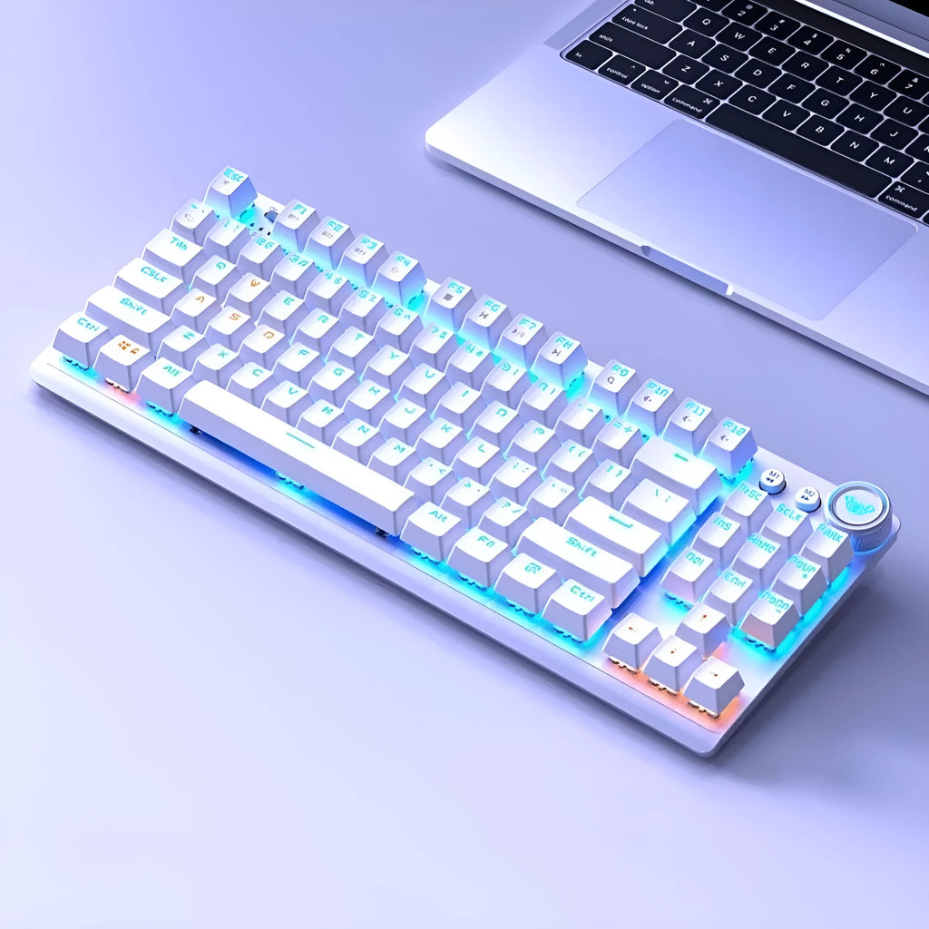 Wireless mechanical keyboard with side engraving and metal case in selected colour