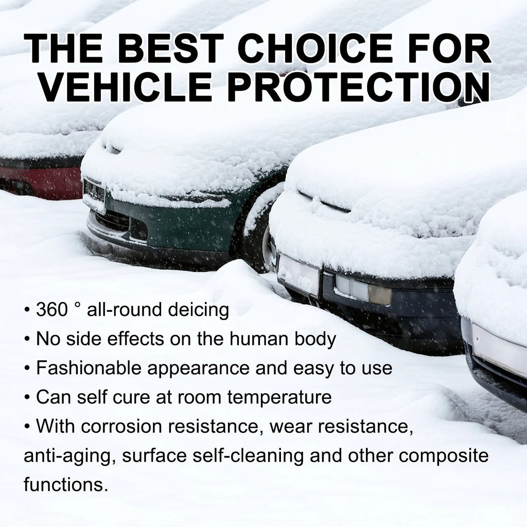 Compact PE car snow brush with hydrophobic nano coating for winter snow and ice removal