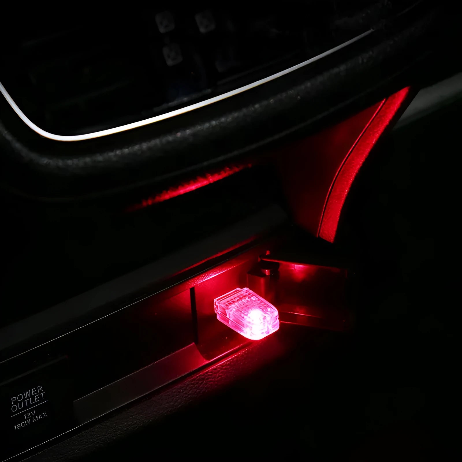 Atmosphere car USB multi-function ambience light with touch switch and RGB voice control in ABS material
