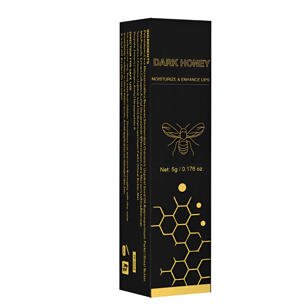 Dark honey coloured lipstick in standard packaging with 5g net content label