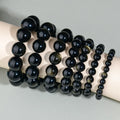 Hand-woven obsidian couple bracelet with natural stone beads in multiple colour options
