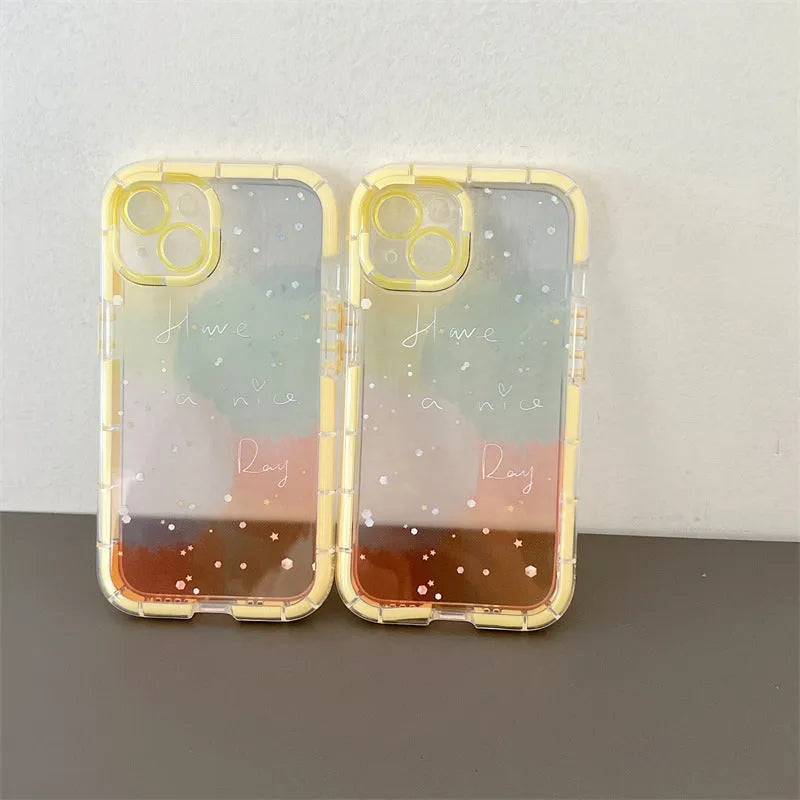 Minimalist contrast colour TPU silicone phone case with yellow edge for iPhone 14 Plus