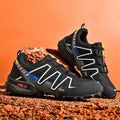 Men's grey orange plus size casual running shoes with low-top design and rubber soles