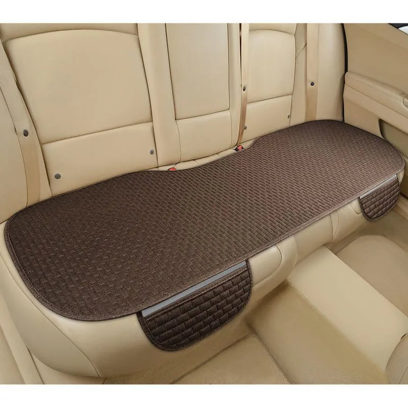 Linen car cushion set in classic black and red, charm coffee, or warm cream colour with hemming style