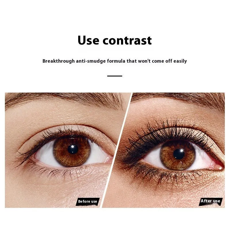 Black 4D curling waterproof mascara for thick lashes in English packaging