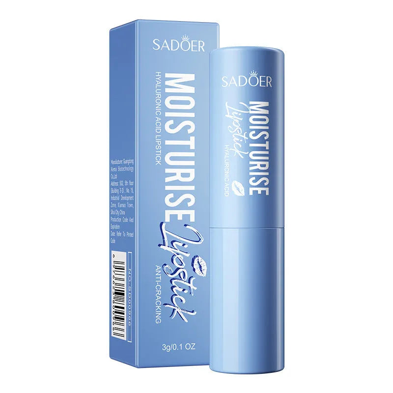 Anti-chapped lip moisturising lipstick in a tube on a white background.