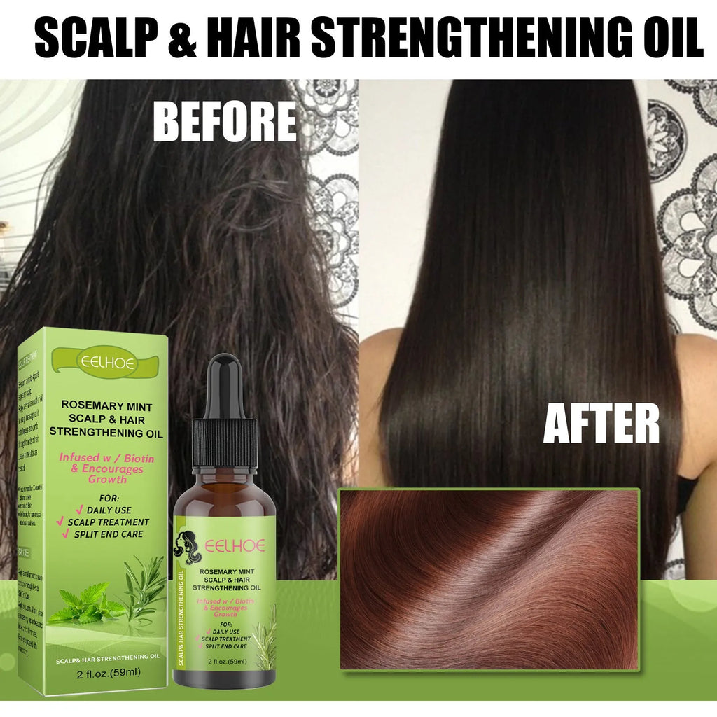 59ml rosemary mint hair growth oil bottle measuring 11.5cm with natural plant extract formula