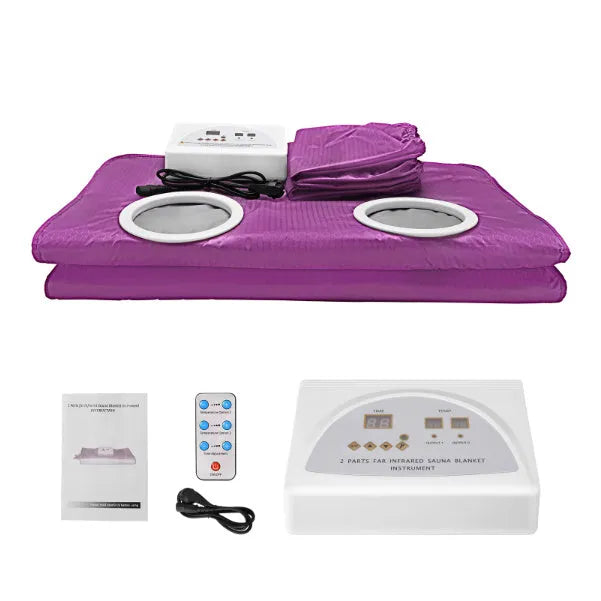 Electric blanket sauna slimming 650W portable anti-static grey polyester wool flannel Oxford cloth PVC with sleeves and remote