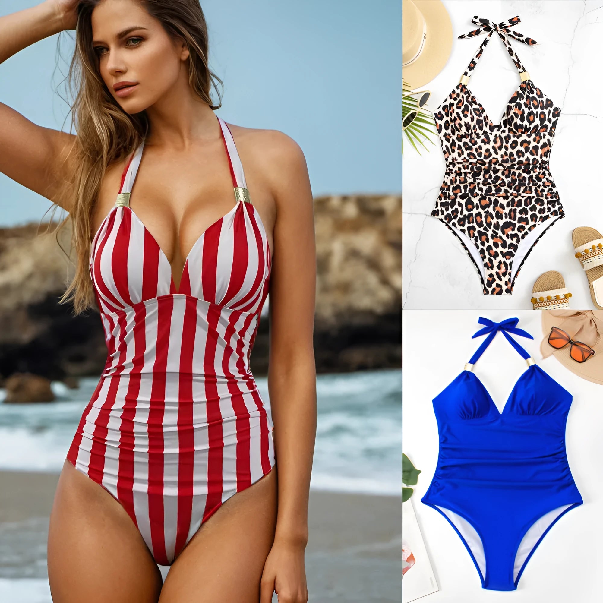 Women's conservative swimwear in quick-drying polyester fabric with spandex lining