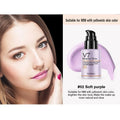 30g cream cushion foundation in three colours: natural, soft purple, and fresh green for brightening face makeup