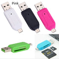 USB OTG card reader for Android phones and computers in five colours with micro USB interface
