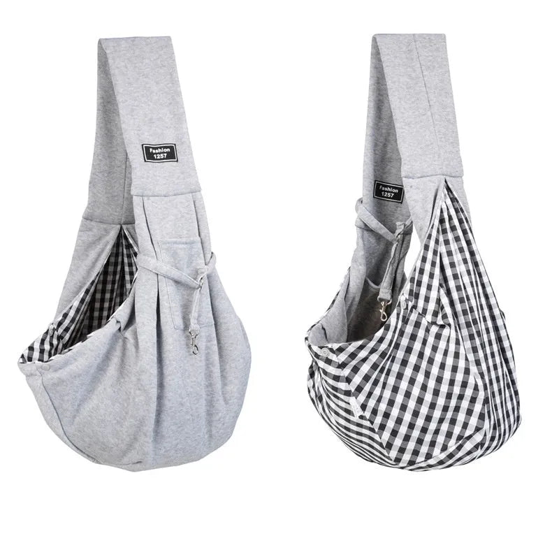 Foldable cat messenger backpack in a choice of colours, shown with shoulder straps and breathable panels.