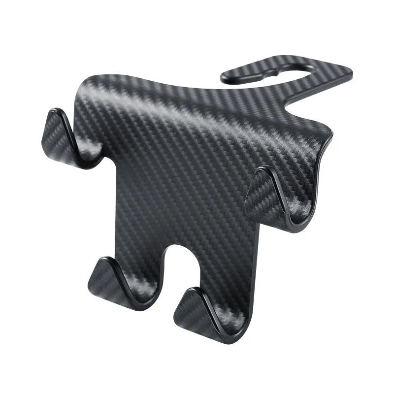 Black car hook and mobile phone bracket for rear seat storage organisation