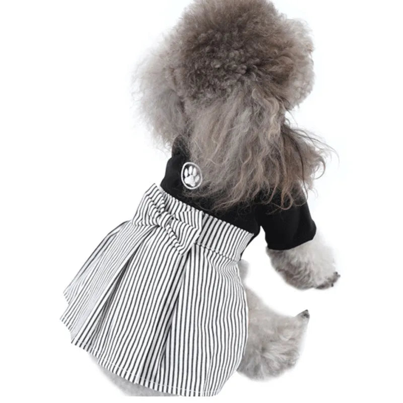 Lightweight cotton poodle clothes available in four sizes with pants or skirt options