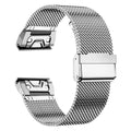 Garmin Fenix stainless steel card strap in silver, black, gold and rose gold colours for 20mm 22mm 26mm watch widths