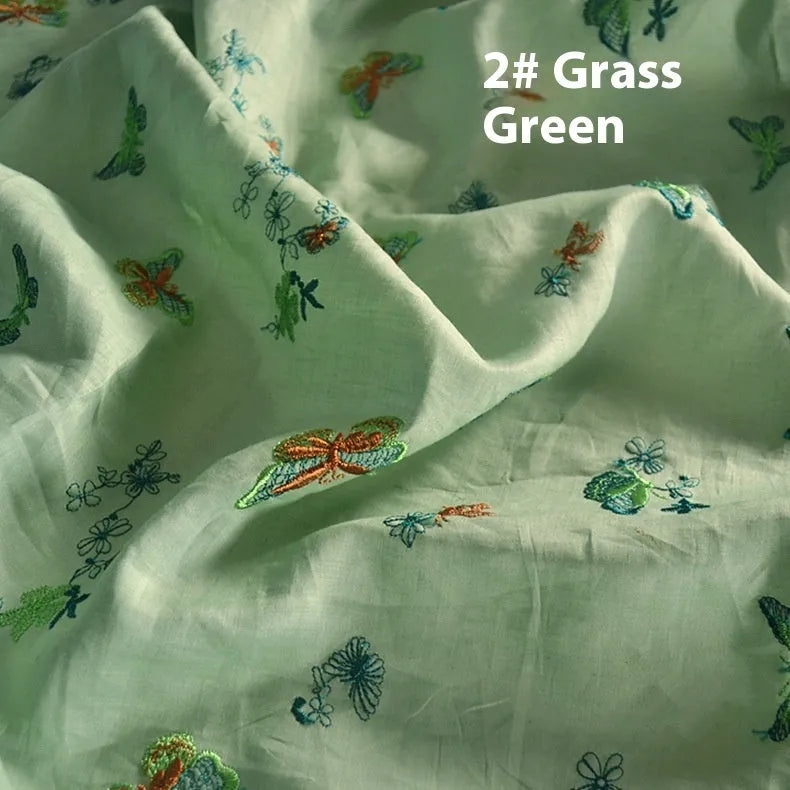 Pure ramie embroidery cloth fabric for Hanfu costumes showing texture and colour options