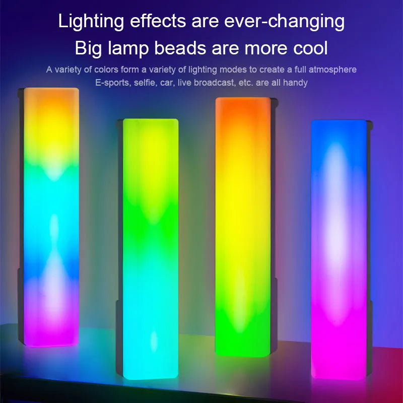 3D RGB music voice-activated rhythm lamp in black or white shell for PC gaming decor